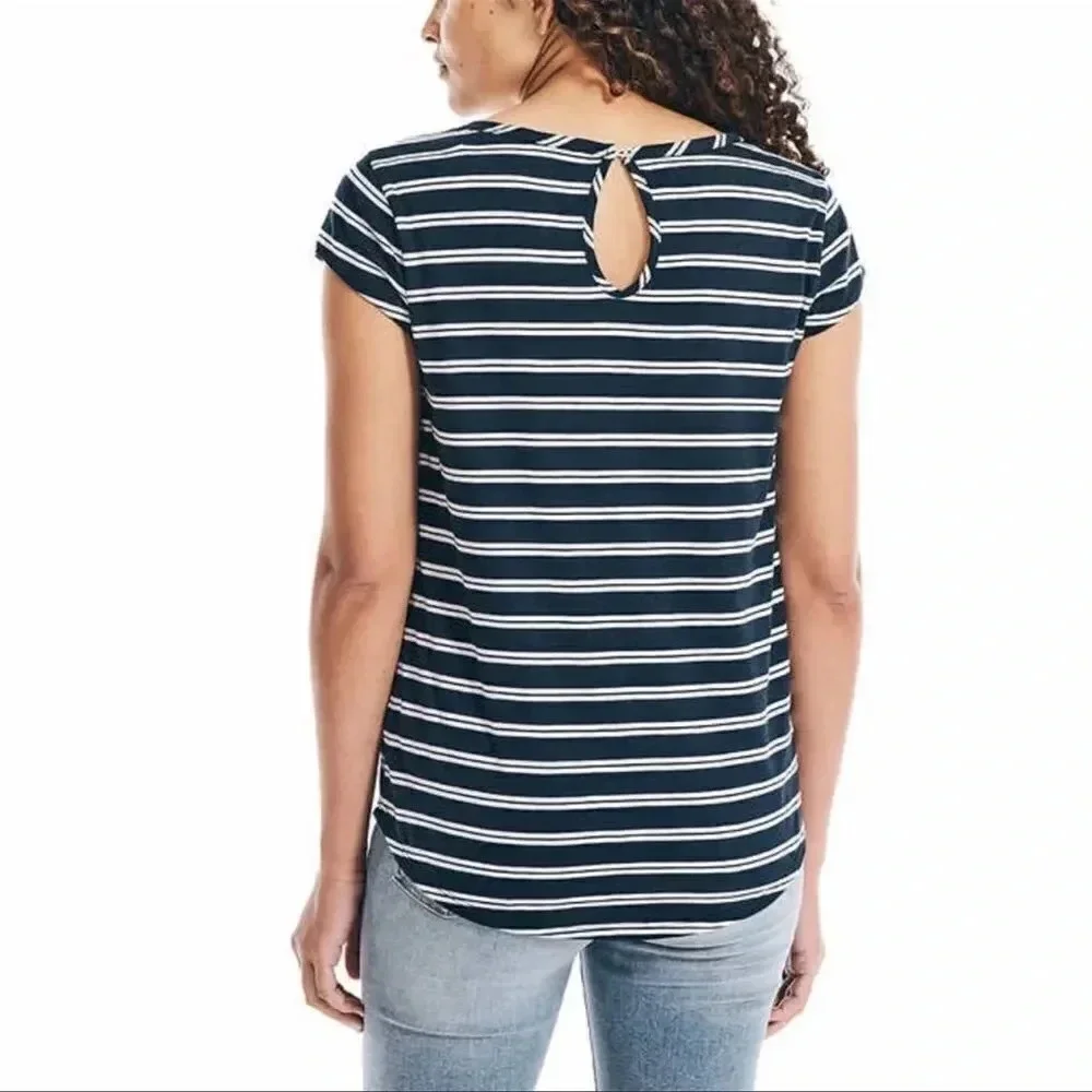 Nautica ladies slub tee size small blue - Picture 3 of 4